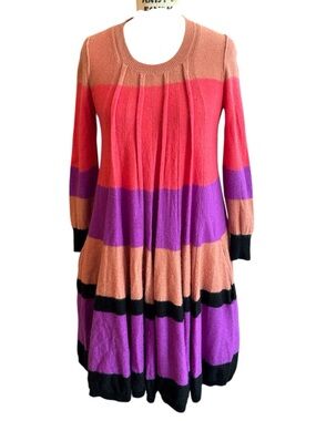 Sonia Rykiel Vintage 80s Dusty Rose Knit Sweater Dress soft and vibrant